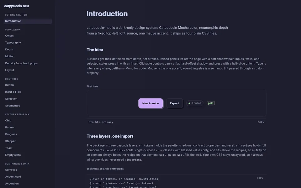 Screenshot of catppuccin-neu